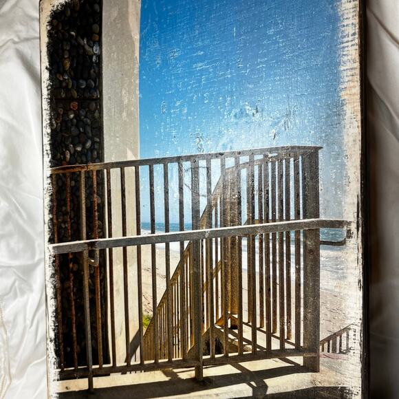 Decoupage Photography Art “Castellamare Stairs” PCH Artist Signed Minimalistic - Picture 4 of 6
